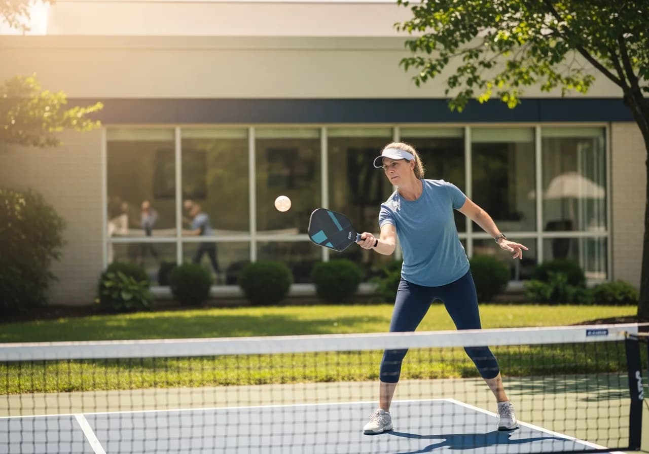 Active adult moving through a mobility session